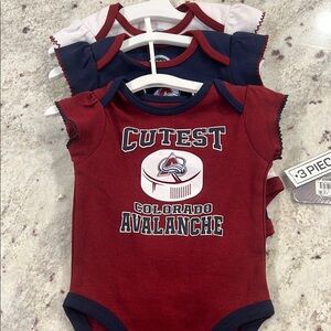 Colorado Avalanche  Onesie 3 Piece Set - Red, Blue, White